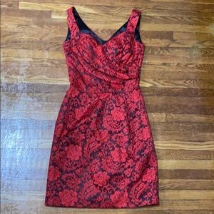DOLCE & GABBANA red black lace dress